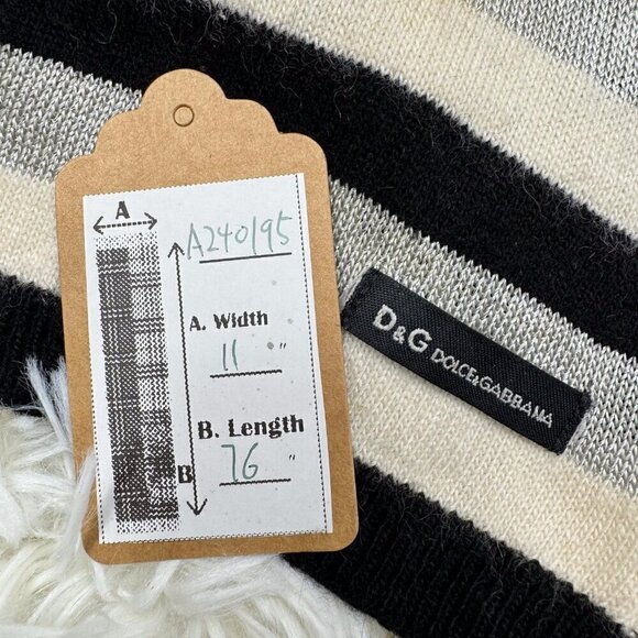 D&G Black and White Striped Scarf - Picture 2 of 9